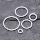 Detail View 2 of A Pair of Hypo-Allergenic Silicone O-Ring-White