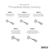 Implant Grade Titanium OneFit Threadless Rose Gold Trinity Bali Beads Top Part