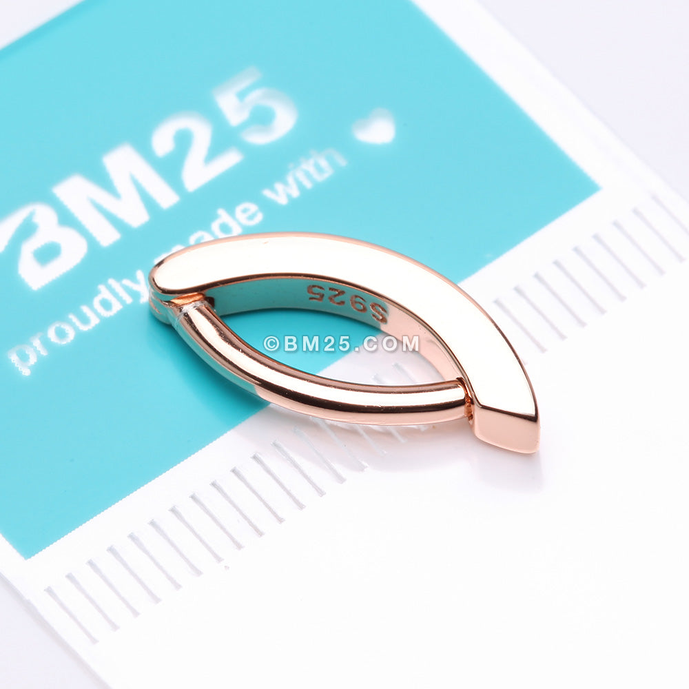 Detail View 4 of Rose Gold Sterling Silver Minimalist Curved Bar Clicker