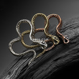 Detail View 3 of A Pair of Vicious Cobra Snake Swirl White Brass Hoop Ear Weight Hanger