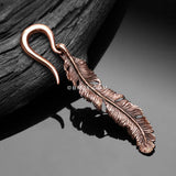 Detail View 2 of A Pair of Vintage Enchanted Bali Feather Copper Ear Weight Hanger