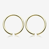 A Pair of Solid Golden Brass Hoop Ear Weight Hanger