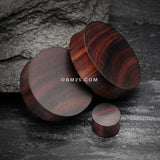 Detail View 1 of A Pair of Rosewood Double Flared Plug-Orange/Brown