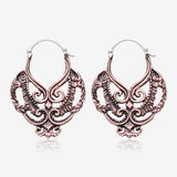 A Pair of Enchanted Royal Bali Filigree Copper Plug Hoop Earring