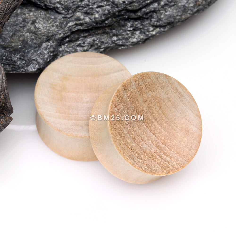 Detail View 1 of A Pair of Concave Crocodile Wood Double Flared Plug