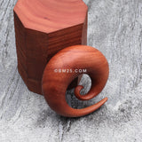 Detail View 3 of A Pair of Sabo Wood Spiral Hanger Plug-Orange/Brown