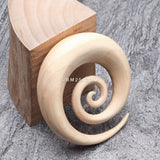 Detail View 3 of A Pair of Crocodile Wood Super Spiral Hanger Plug-Yellow