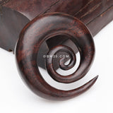 Detail View 3 of A Pair of Dark Tamarind Wood Super Spiral Hanger Plug