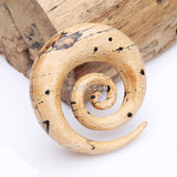 Detail View 3 of A Pair of Old Tamarind Wood Super Spiral Hanger Plug
