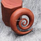Detail View 3 of A Pair of Sabo Wood Super Spiral Hanger Plug-Orange/Brown