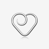 Implant Grade Titanium Swirling Heart Twist Hoop Ring*