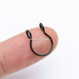 Detail View 3 of Blackline Simple Loop Steel Non-Piercing Fake Septum Ring