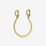 Golden Simple Loop Steel Non-Piercing Fake Septum Ring