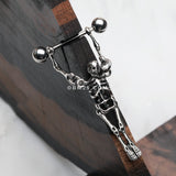 Detail View 1 of A Pair of Crux Skeleton Hanging Nipple Barbell