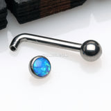Detail View 2 of Implant Titanium Fire Opal Sparkle Internally Threaded VCH Bent Barbell-Blue