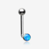 Implant Titanium Fire Opal Sparkle Internally Threaded VCH Bent Barbell-Blue