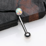Detail View 1 of Implant Titanium Fire Opal Sparkle Internally Threaded VCH Bent Barbell-White
