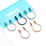 Detail View 2 of 5 Pcs of Assorted Simple Loop Steel Non Piercing Fake Septum Ring Package