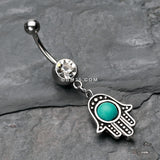 3 Pcs of Vintage Turquoise Dangle Belly Ring Pack-Blue/Aqua