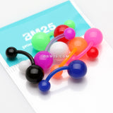 Detail View 1 of 8 Pcs Assorted Basic Bio-Flexible Solid Acrylic Belly Button Ring