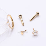 Detail View 1 of 3 Pcs of Assorted Dainty Stars Pure24K Titanium Stud & Clicker Package