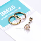 Detail View 2 of 3 Pcs of Assorted Everyday Golden Sparkle Trinity Stud & Clicker Package