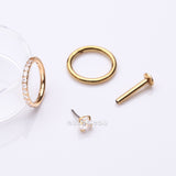 Detail View 1 of 3 Pcs of Assorted Everyday Golden Sparkle Gem Stud & Clicker Package