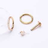 Detail View 1 of 3 Pcs of Assorted Everyday Golden Sparkle Triangle Stud & Clicker Package