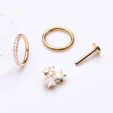 Detail View 1 of 3 Pcs of Assorted Everyday Golden Sparkle Stars Stud & Clicker Package