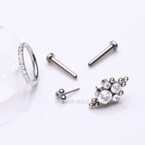 Detail View 1 of 3 Pcs of Assorted Titanium Royal Bali Bauble Beaded Stud & Clicker Package