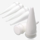 1/2" to 1 Inch Acrylic UV Large Ear Stretching Taper Kit-White