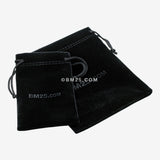 Detail View 1 of Velvet String Pouch for Jewelry-Black