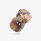 A Pair of Batik Wood Fake Plug Earring