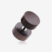 A Pair of Dark Tamarind Wood Fake Plug Earring