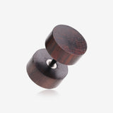 A Pair of Rosewood Fake Plug Earring