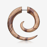 A Pair of Batik Wood Fake Spiral Hanger Earring