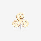 14 Karat Gold OneFit Threadless Triskelion Celtic Symbol Top Part