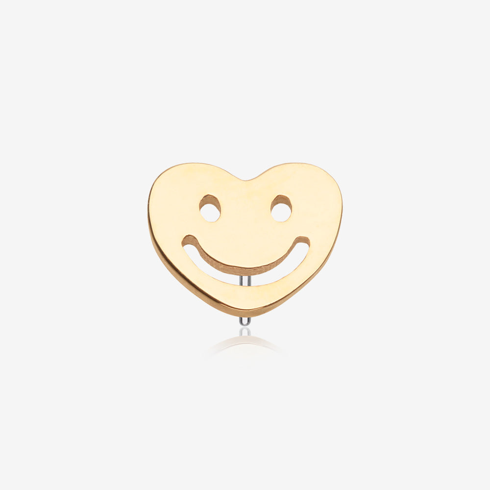14 Karat Gold OneFit‚Ñ¢ Threadless Happy Smiley Face Heart Top Part