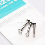 Detail View 2 of 3 Pcs Pack of Assorted Prong Set Sparkle Gem Steel Micro Labret-Clear Gem