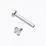 Detail View 1 of 3 Pcs Pack of Assorted Prong Set Sparkle Gem Steel Micro Labret-Clear Gem
