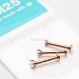 Detail View 2 of 3 Pcs Pack of Assorted Rose Gold Prong Set Sparkle Gem Steel Micro Labret-Clear Gem