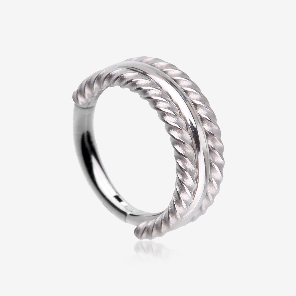 Double Rope Design Steel Clicker Hoop Ring