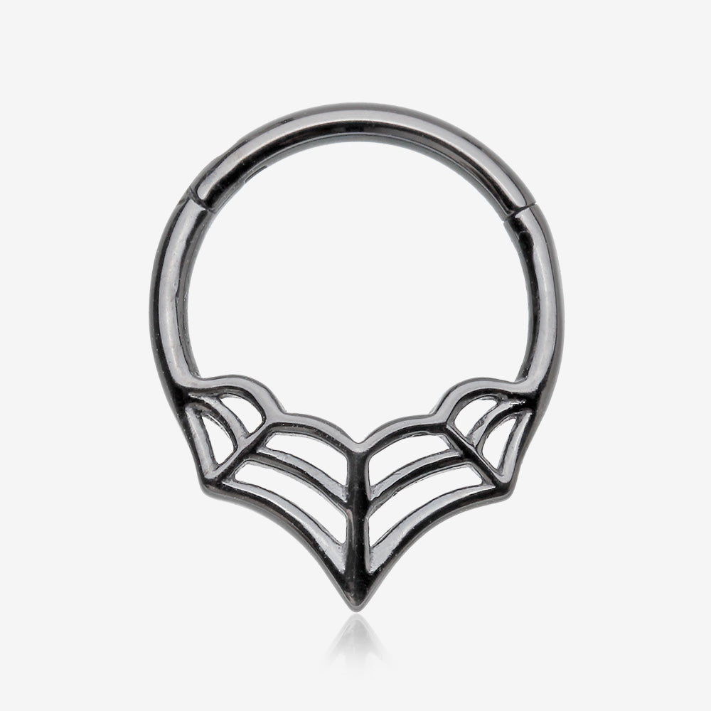 Blackline Eccentric Spider Web Clicker Hoop Ring