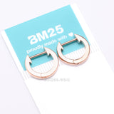 Detail View 4 of A Pair of Rose Gold Simple Huggie Hoop Steel Earring