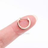 Detail View 2 of A Pair of Rose Gold Simple Huggie Hoop Steel Earring