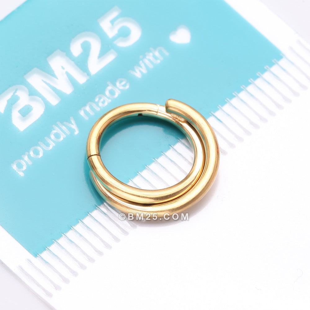 Detail View 4 of Pure24K Implant Grade Titanium Double Crossing Layer Clicker Hoop Ring