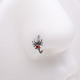 Detail View 1 of Blackline Spider Sparkle Bendable Hoop Ring-Red