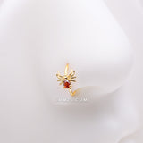 Detail View 1 of Golden Spider Sparkle Bendable Hoop Ring-Red
