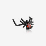 Blackline Spider Sparkle L-Shaped Nose Ring