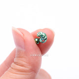 Detail View 2 of Colorline Chameleon Top Cartilage Tragus Barbell Earring-Green